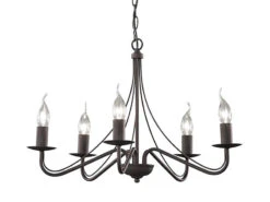 Reality Leuchten Kronleuchter COUNTRY 5 Flammig Metall In Rostoptik - Abhängung 172cm Ø55cm -Heimbeleuchtung Angebote kronleuchter country 5 flammig metall in rostoptik 4