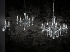 Trio Leuchten Kronleuchter Lüster LUCERNA Silber Mit Kristallbehang, 5-flammig Ø 52cm -Heimbeleuchtung Angebote kronleuchter luester lucerna silber mit kristallbe 4