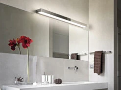 Trio Leuchten LED Badezimmer Wandleuchten 2er Set Chrom 90cm - Up-Down Spiegelleuchte