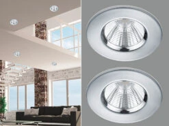 Heimbeleuchtung Angebote 21 Trio Leuchten LED Deckeneinbaustrahler Rund Dimmbar 2er Set In Chrom, IP65