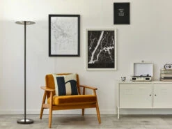 Fischer & Honsel LED Deckenfluter DENT Schwarz Dimmbar - Höhe 180cm