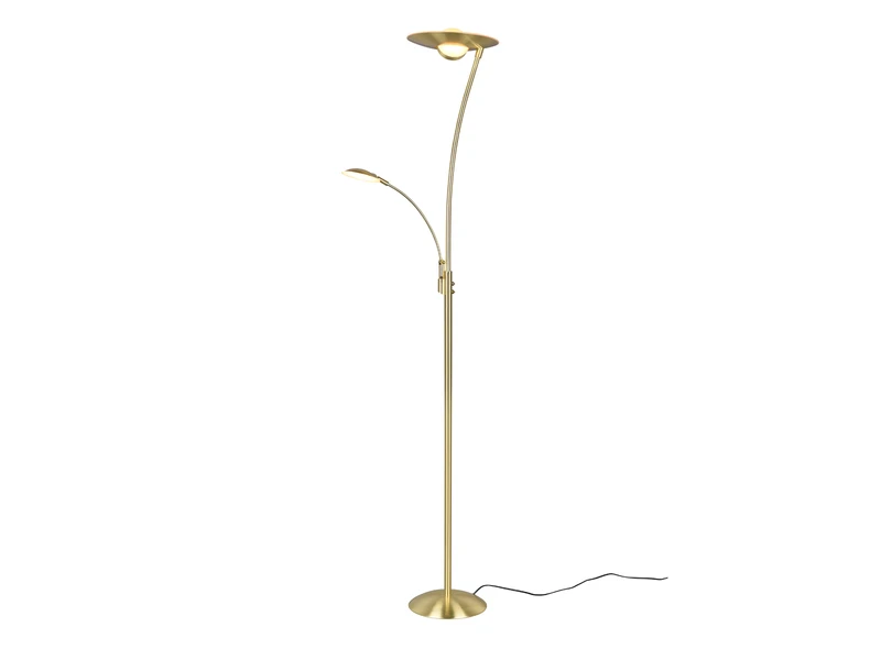 Trio Leuchten LED Deckenfluter GRANBY Messing Schwenkbar Mit Lesearm, Höhe 180cm 2 Trio Leuchten LED Deckenfluter GRANBY Messing Schwenkbar Mit Lesearm, Höhe 180cm – Bild 2