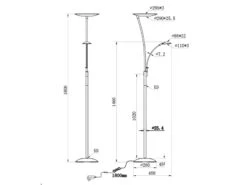 Trio Leuchten LED Deckenfluter GRANBY Messing Schwenkbar Mit Lesearm, Höhe 180cm 13 Trio Leuchten LED Deckenfluter GRANBY Messing Schwenkbar Mit Lesearm, Höhe 180cm -Heimbeleuchtung Angebote led deckenfluter granby messing schwenkbar mit les 5