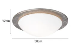 MeineWunschleuchte LED Deckenlampe Dimmbar, Glas Lampenschirm Weiß Metall Silber Antik, Ø 38cm -Heimbeleuchtung Angebote led deckenlampe dimmbar glas lampenschirm weiss me 2