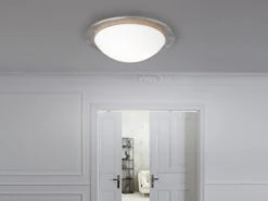 MeineWunschleuchte LED Deckenlampe Dimmbar, Glas Lampenschirm Weiß Metall Silber Antik, Ø 38cm -Heimbeleuchtung Angebote led deckenlampe dimmbar glas lampenschirm weiss me 3