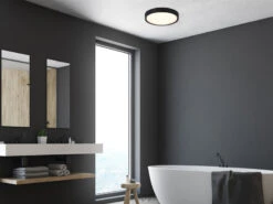 Trio Leuchten LED Deckenleuchte 2er Set In Schwarz Matt Ø 33cm, IP44 - Badlampen -Heimbeleuchtung Angebote led deckenleuchte 2er set in schwarz matt 33cm ip4 7