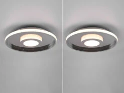 Trio Leuchten LED Deckenleuchte 2er Set Silber Chrom Ø 30cm Mit Switch Dimmer, IP44 -Heimbeleuchtung Angebote led deckenleuchte 2er set silber chrom 30cm mit sw 2