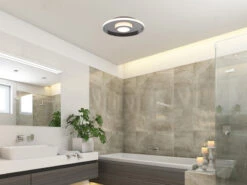 Trio Leuchten LED Deckenleuchte 2er Set Silber Chrom Ø 30cm Mit Switch Dimmer, IP44 -Heimbeleuchtung Angebote led deckenleuchte 2er set silber chrom 30cm mit sw 5