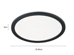 Trio Leuchten LED Deckenleuchte CAMILLA Schwarz Matt Mit Switch Dimmer, Ø 40cm IP44 -Heimbeleuchtung Angebote led deckenleuchte camilla schwarz matt mit switch 1 3