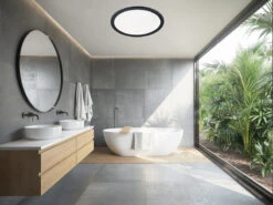 Trio Leuchten LED Deckenleuchte CAMILLA Schwarz Matt Mit Switch Dimmer, Ø 40cm IP44 -Heimbeleuchtung Angebote led deckenleuchte camilla schwarz matt mit switch 1 6