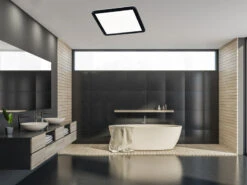 Trio Leuchten LED Deckenleuchte CAMILLA Schwarz Matt Mit Switch Dimmer, Ø 40cm IP44 -Heimbeleuchtung Angebote led deckenleuchte camilla schwarz matt mit switch 1 7