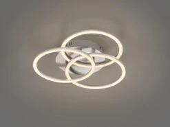 Reality Leuchten LED Deckenleuchte CIRCLE Silber 3 Ringe Verstellbar, Nachtlicht Ø43cm -Heimbeleuchtung Angebote led deckenleuchte circle silber 3 ringe verstellba 3