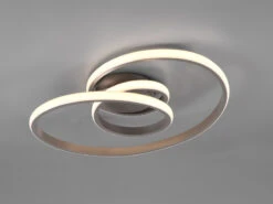 Reality Leuchten LED Deckenleuchte SANSA Silber - Geschwungen Dimmbar 53x43cm