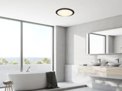 Trio Leuchten LED Deckenleuchte UMBERTO In Schwarz Ø 29cm, IP44 - Badlampen -Heimbeleuchtung Angebote led deckenleuchte umberto in schwarz 29cm ip44 bad 4