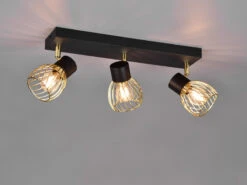 MeineWunschleuchte LED Deckenstrahler Mit Gitter Lampenschirmen In Gold, Breite 43cm -Heimbeleuchtung Angebote led deckenstrahler mit gitter lampenschirmen in go 2