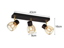 MeineWunschleuchte LED Deckenstrahler Mit Gitter Lampenschirmen In Gold, Breite 43cm -Heimbeleuchtung Angebote led deckenstrahler mit gitter lampenschirmen in go 3