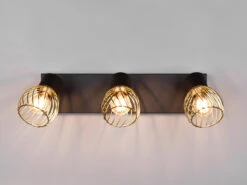 MeineWunschleuchte LED Deckenstrahler Mit Gitter Lampenschirmen In Gold, Breite 43cm -Heimbeleuchtung Angebote led deckenstrahler mit gitter lampenschirmen in go 4