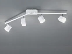 Heimbeleuchtung Angebote 59 Reality Leuchten LED Deckenstrahler ROUBAIX 4 Flammig Weiß Matt Mit Schirmen In Weiß 78cm Breit