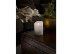 Konstsmide LED Echtwachskerze Mit Flamme & Timer, Ø 10cm, Höhe 14cm, Batteriebetrieb -Heimbeleuchtung Angebote led echtwachskerze mit flamme timer 10cm hoehe 14c 5