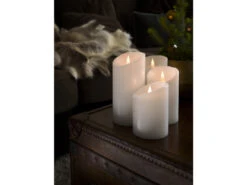 Konstsmide LED Echtwachskerze Mit Flamme & Timer, Ø 10cm, Höhe 14cm, Batteriebetrieb -Heimbeleuchtung Angebote led echtwachskerze mit flamme timer 10cm hoehe 14c 6