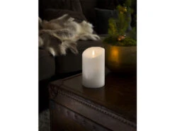 Konstsmide LED Echtwachskerze Mit Flamme & Timer, Ø 10cm, Höhe 16cm, Batteriebetrieb -Heimbeleuchtung Angebote led echtwachskerze mit flamme timer 10cm hoehe 16c 5
