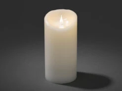 Konstsmide LED Echtwachskerze Mit Flamme & Timer, Ø 10cm, Höhe 21,5cm, Batteriebetrieb -Heimbeleuchtung Angebote led echtwachskerze mit flamme timer 10cm hoehe 215 2