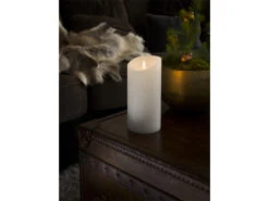 Konstsmide LED Echtwachskerze Mit Flamme & Timer, Ø 10cm, Höhe 21,5cm, Batteriebetrieb -Heimbeleuchtung Angebote led echtwachskerze mit flamme timer 10cm hoehe 215 5