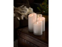 Konstsmide LED Echtwachskerze Mit Flamme & Timer, Ø 10cm, Höhe 21,5cm, Batteriebetrieb -Heimbeleuchtung Angebote led echtwachskerze mit flamme timer 10cm hoehe 215 6