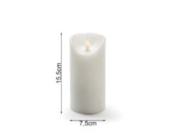 Konstsmide LED Echtwachskerze Mit Flamme & Timer, Ø 7,5cm, Höhe 15,5cm, Batteriebetrieb -Heimbeleuchtung Angebote led echtwachskerze mit flamme timer 75cm hoehe 155 4