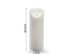 Konstsmide LED Echtwachskerze Mit Flamme & Timer, Ø 7,5cm, Höhe 20,5cm, Batteriebetrieb -Heimbeleuchtung Angebote led echtwachskerze mit flamme timer 75cm hoehe 205 4