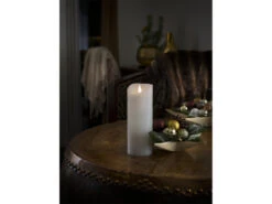 Konstsmide LED Echtwachskerze Mit Flamme & Timer, Ø 7,5cm, Höhe 20,5cm, Batteriebetrieb -Heimbeleuchtung Angebote led echtwachskerze mit flamme timer 75cm hoehe 205 5