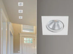 Trio Leuchten LED Einbaustrahler PAMIR Eckig Schwenkbar Dimmbar Weiß 5,5W - Deckenbeleuchtung