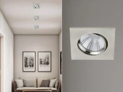 Trio Leuchten LED Einbaustrahler PAMIR Eckig Schwenkbar Dimmbar Silber 5,5W Deckenbeleuchtung