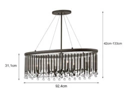 MeineWunschleuchte LED Großer Kronleuchter 6-flammig Mit Filigranem Kristall Glas Braun, 92cm Breit -Heimbeleuchtung Angebote led grosser kronleuchter 6 flammig mit filigranem 1 3