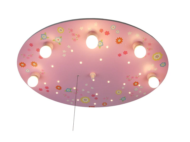 Niermann LED Kinder Deckenleuchte, Bunte Blumen Zugschalter Für LED-Schlummerlicht, Rund 3 Niermann LED Kinder Deckenleuchte, Bunte Blumen Zugschalter Für LED-Schlummerlicht, Rund – Bild 3