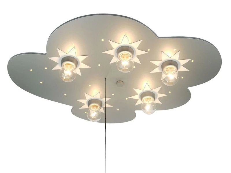 Niermann LED Kinder Deckenleuchte Wolke, Titan Sterne Zugschalter Für LED-Schlummerlicht 1 Niermann LED Kinder Deckenleuchte Wolke, Titan Sterne Zugschalter Für LED-Schlummerlicht