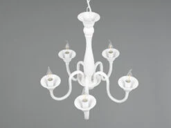 MeineWunschleuchte LED Kronleuchter Im Landhausstil, 5-flammig Stehend Ø 56cm, Weiß -Heimbeleuchtung Angebote led kronleuchter im landhausstil 5 flammig stehend 7