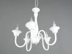 MeineWunschleuchte LED Kronleuchter Im Landhausstil, 5-flammig Stehend Ø 56cm, Weiß -Heimbeleuchtung Angebote led kronleuchter im landhausstil 5 flammig stehend 8