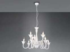 MeineWunschleuchte LED Kronleuchter Im Landhausstil, 9-flammig Stehend Ø 72cm, Weiß -Heimbeleuchtung Angebote led kronleuchter im landhausstil 9 flammig stehend 2