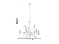 MeineWunschleuchte LED Kronleuchter Im Landhausstil, 9-flammig Stehend Ø 72cm, Weiß -Heimbeleuchtung Angebote led kronleuchter im landhausstil 9 flammig stehend 3