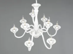 MeineWunschleuchte LED Kronleuchter Im Landhausstil, 9-flammig Stehend Ø 72cm, Weiß -Heimbeleuchtung Angebote led kronleuchter im landhausstil 9 flammig stehend 7