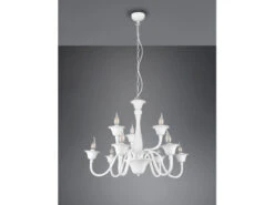 MeineWunschleuchte LED Kronleuchter Im Landhausstil, 9-flammig Stehend Ø 72cm, Weiß -Heimbeleuchtung Angebote led kronleuchter im landhausstil 9 flammig stehend 8