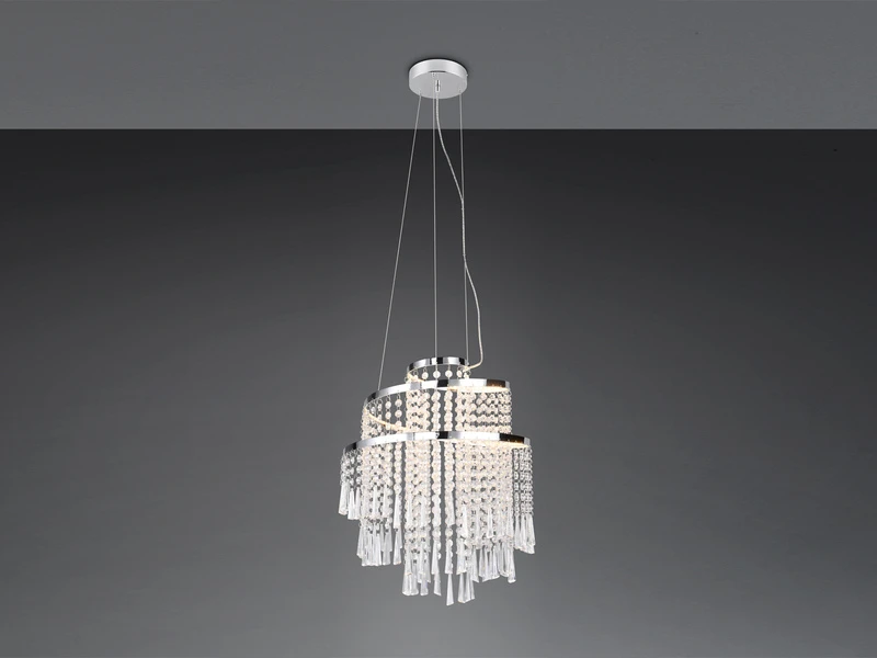 Reality Leuchten LED Kronleuchter POMP Mit Acryl Kristallbehang Und Fernbedienung Ø 38cm 3 Reality Leuchten LED Kronleuchter POMP Mit Acryl Kristallbehang Und Fernbedienung Ø 38cm – Bild 3