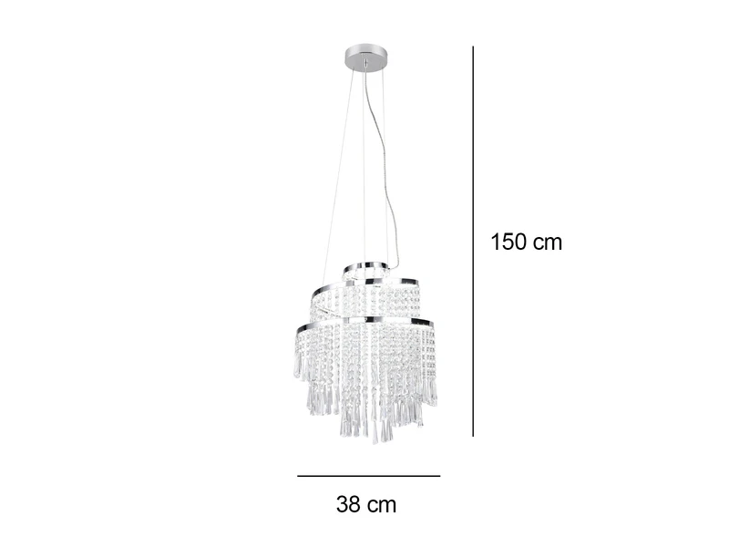 Reality Leuchten LED Kronleuchter POMP Mit Acryl Kristallbehang Und Fernbedienung Ø 38cm 4 Reality Leuchten LED Kronleuchter POMP Mit Acryl Kristallbehang Und Fernbedienung Ø 38cm – Bild 4