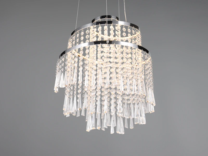 Reality Leuchten LED Kronleuchter POMP Mit Acryl Kristallbehang Und Fernbedienung Ø 38cm 8 Reality Leuchten LED Kronleuchter POMP Mit Acryl Kristallbehang Und Fernbedienung Ø 38cm – Bild 8