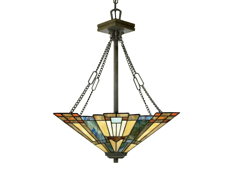 MeineWunschleuchte LED Pendelleuchte Im Tiffany Design Mit Buntem Echtglas 3-flammig, Ø44,5cm 2 MeineWunschleuchte LED Pendelleuchte Im Tiffany Design Mit Buntem Echtglas 3-flammig, Ø44,5cm – Bild 2