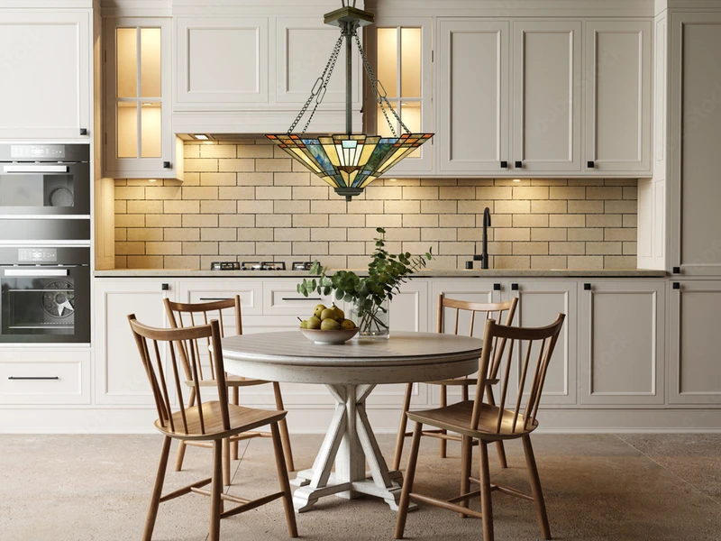 MeineWunschleuchte LED Pendelleuchte Im Tiffany Design Mit Buntem Echtglas 3-flammig, Ø44,5cm 6 MeineWunschleuchte LED Pendelleuchte Im Tiffany Design Mit Buntem Echtglas 3-flammig, Ø44,5cm – Bild 6