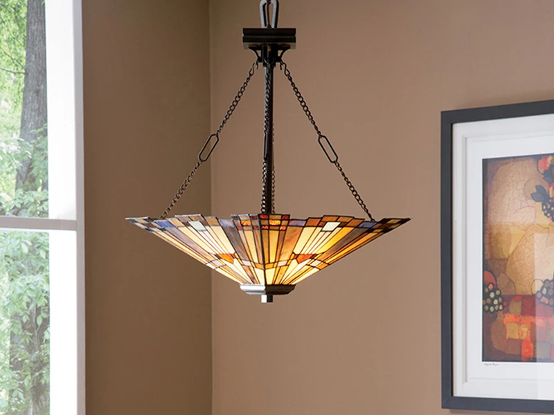 MeineWunschleuchte LED Pendelleuchte Im Tiffany Design Mit Buntem Echtglas 3-flammig, Ø44,5cm 7 MeineWunschleuchte LED Pendelleuchte Im Tiffany Design Mit Buntem Echtglas 3-flammig, Ø44,5cm – Bild 7