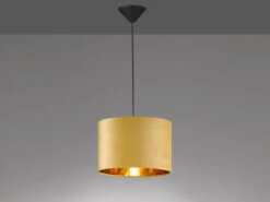 MeineWunschleuchte LED Pendelleuchte Mit Lampenschirm Samt Gelb - Innen Gold Ø 30cm -Heimbeleuchtung Angebote led pendelleuchte mit lampenschirm samt gelb innen 2