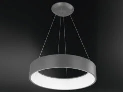 Wofi LED Ring Pendelleuchte PURE Metallschirm Grau, Ø 45cm